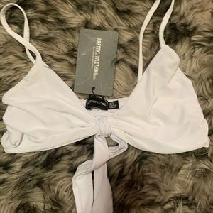White tie up crop top size 4
